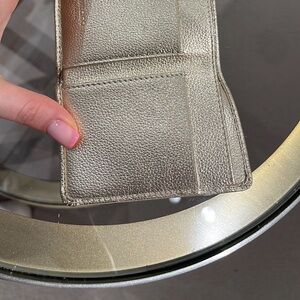 Jimmy Choo Metallic Silver Leather Card Wallet